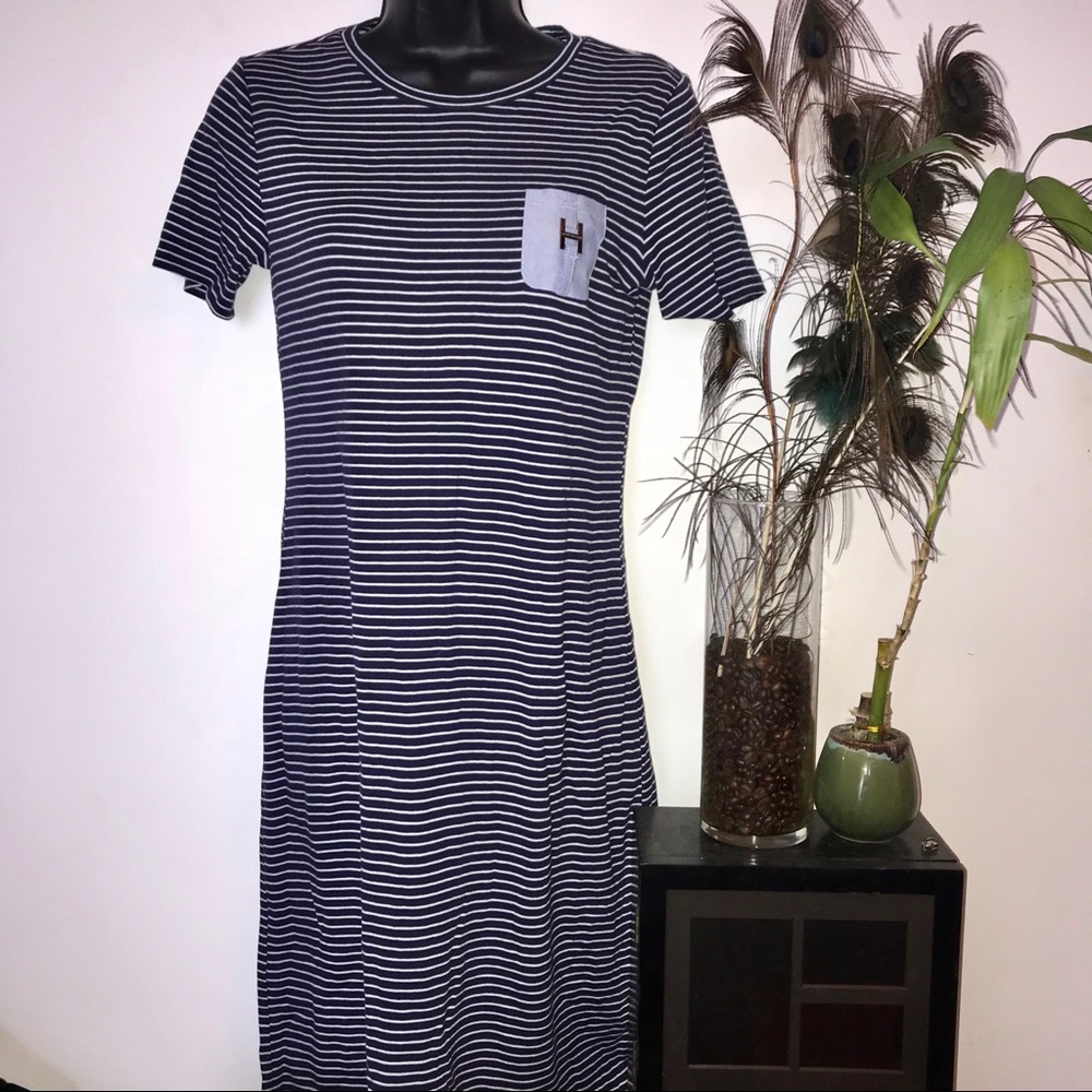 Tommy Hilfiger Navy & White Striped Dress